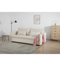 Sofa z funkcją spania APARTMENT 215 cm cord beżowy