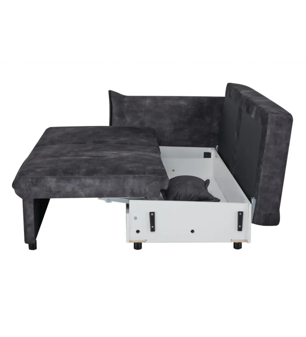 Sofa z funkcją spania APARTMENT 215 cm welur szara