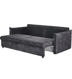 Sofa z funkcją spania APARTMENT 215 cm welur szara