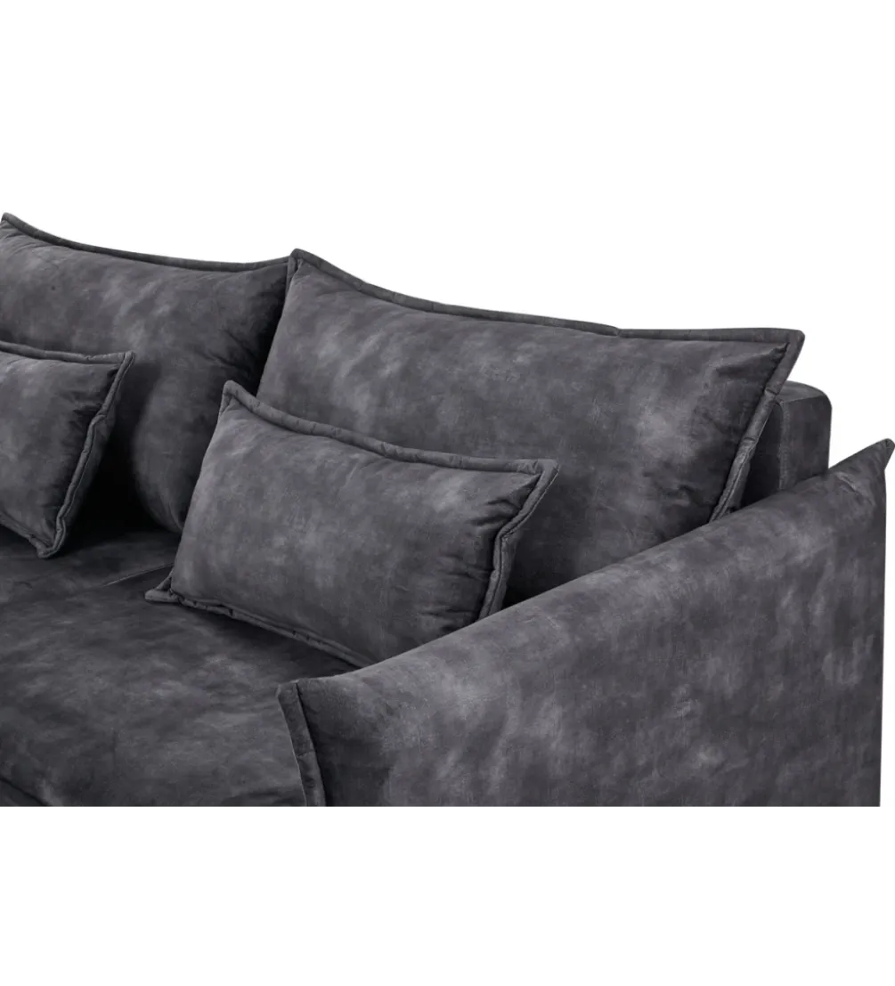 Sofa z funkcją spania APARTMENT 215 cm welur szara