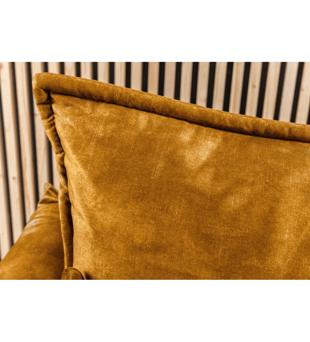 Sofa z funkcją spania APARTMENT 215 cm welur musztardowa
