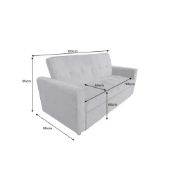 Sofa z funkcją spania SMART 180 cm cord szary