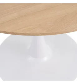 Stół AGARA 100 cm biały naturalny blat