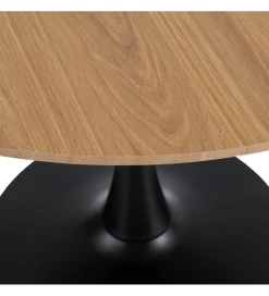 Stół AGARA 100 cm czarny naturalny blat