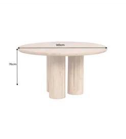 Stół ART DECO 140 cm drewno mango nautralny