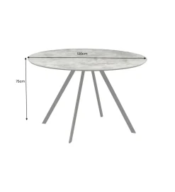 Stół ATELIER 120 cm kolor naturalnego kamienia szary