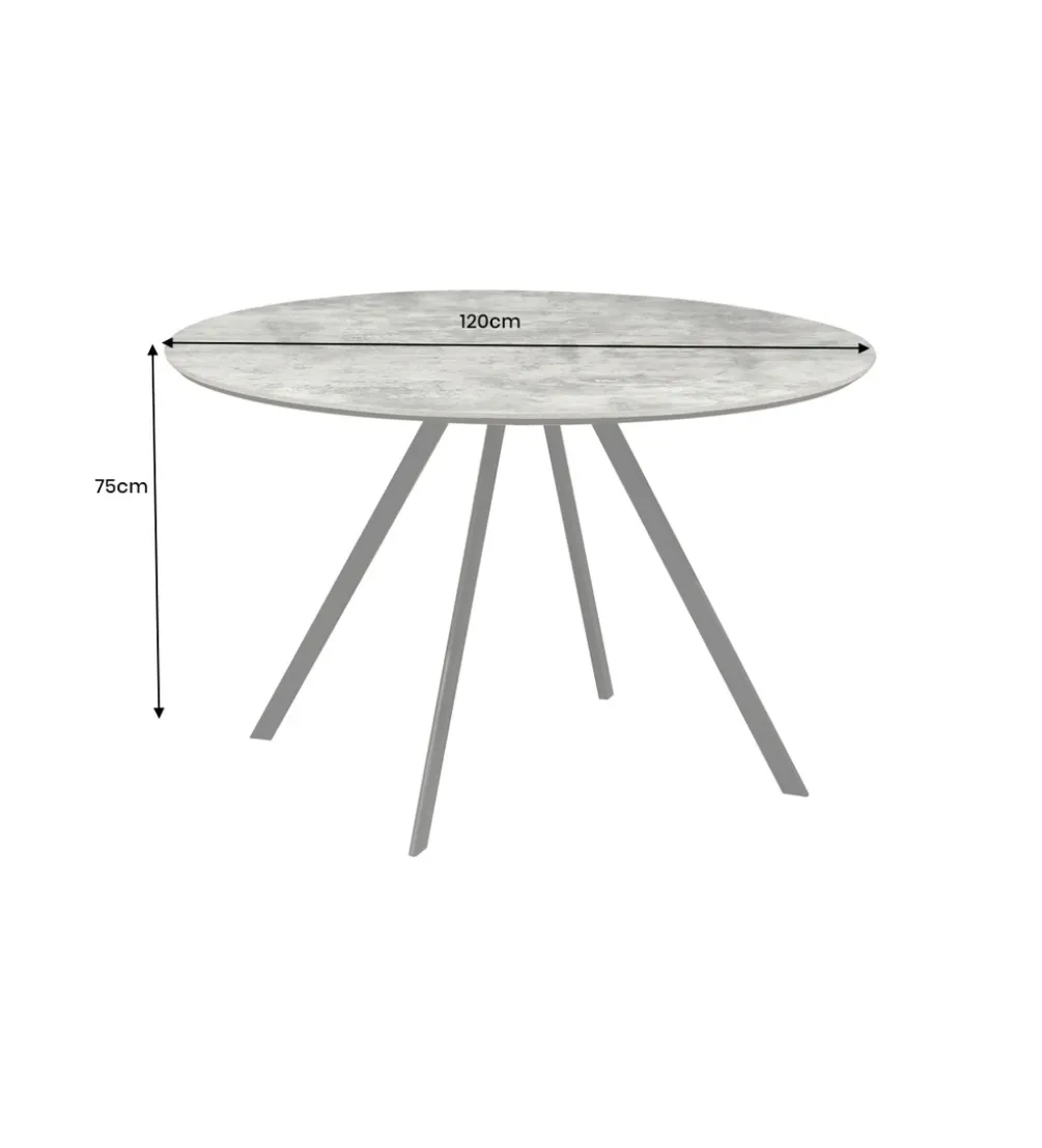 Stół ATELIER 120 cm kolor naturalnego kamienia szary