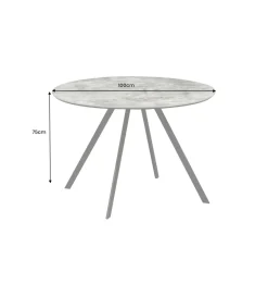 Stół ATELIER 100 cm kolor naturalnego kamienia szary