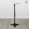 Stół AUESON 110 cm czarny blat w optyce marmuru