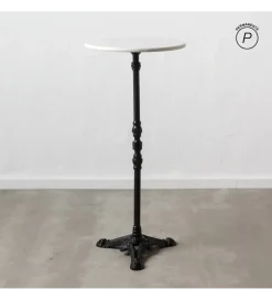 Stół AUESON 110 cm czarny blat w optyce marmuru