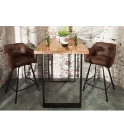 Stół barowy Iron Craft 120 cm drewno Mango