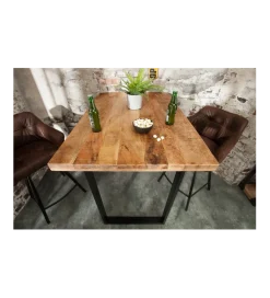 Stół barowy Iron Craft 120 cm drewno Mango