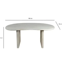 Stół biurko WOHNLING 180 cm drewno mango białe