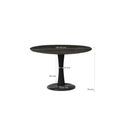 Stół BRAX Vivan 120 cm drewno mango czarny