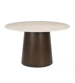 Stół Brix Bottecino 130 cm Marmur Drewno mango