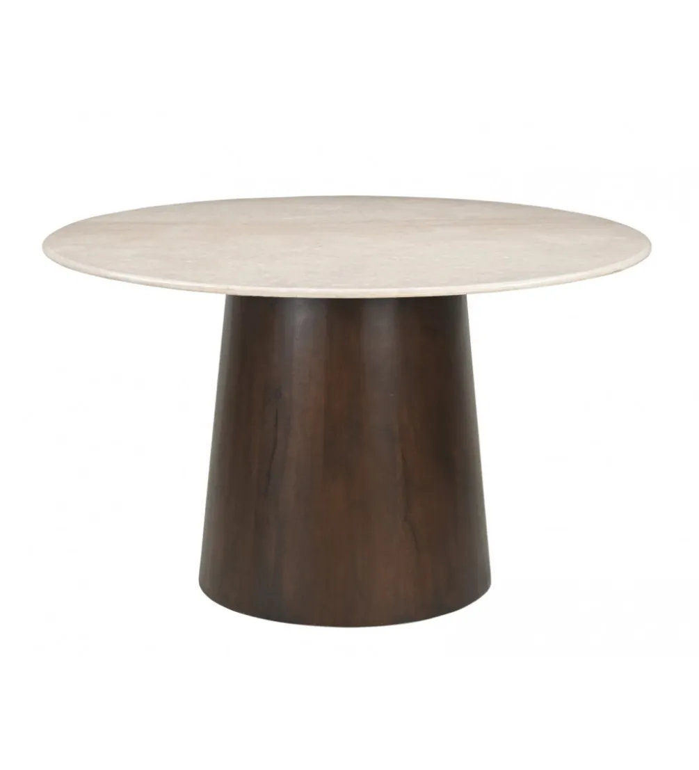 Stół Brix Bottecino 130 cm Marmur Drewno mango