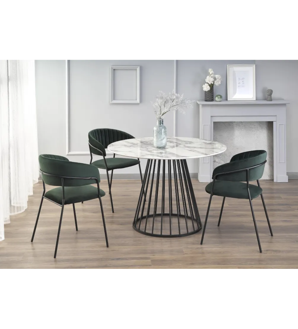 Stół BRODWAY 110 cm w optyce białego marmuru
