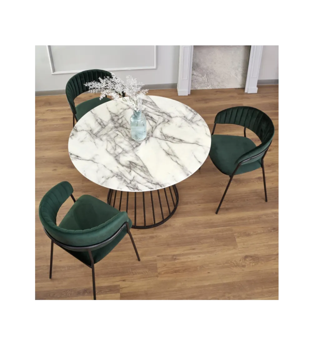 Stół BRODWAY 110 cm w optyce białego marmuru