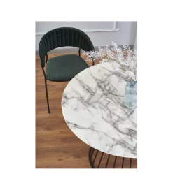 Stół BRODWAY 110 cm w optyce białego marmuru