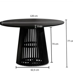 Stół do jadalni WOHNLING 120 cm drewno mango czarny