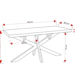 Stół EDAK 160 cm drewno akacja