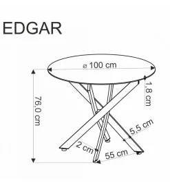 Stół EDGAR 100 cm naturalny