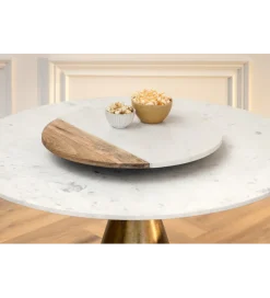Stół ELEGANCIA 100 cm biały marmuru