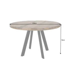 Stół Factory Iron Craft 120 cm drewno Mango