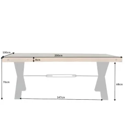 Stół FACTORY Thor 200 cm drewno sosna brąz