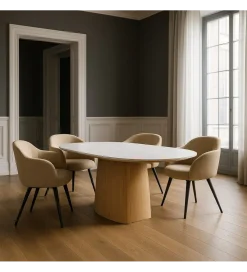 Stół FORYK 180 cm naturalny blat ceramika