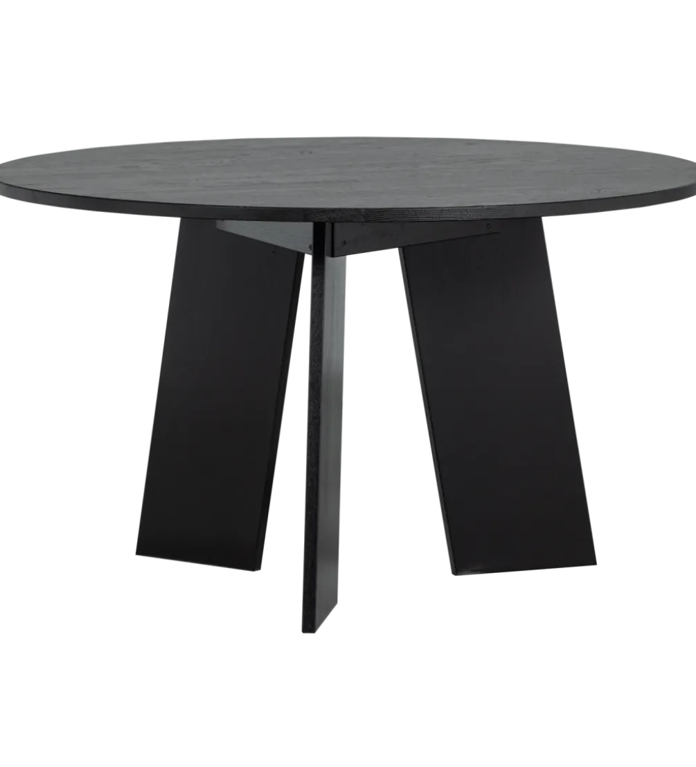 Stół FRIES 129 cm drewno dębu czarny