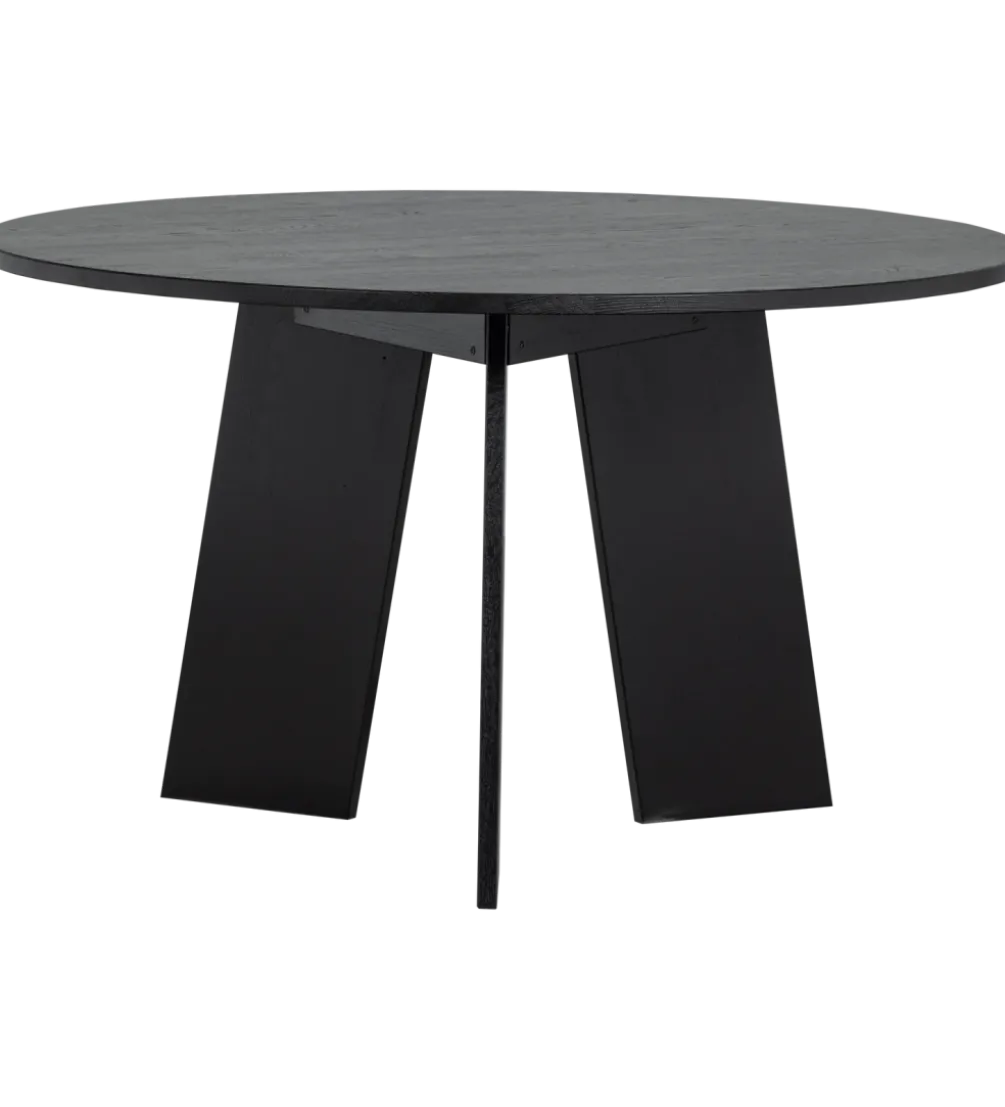 Stół FRIES 129 cm drewno dębu czarny