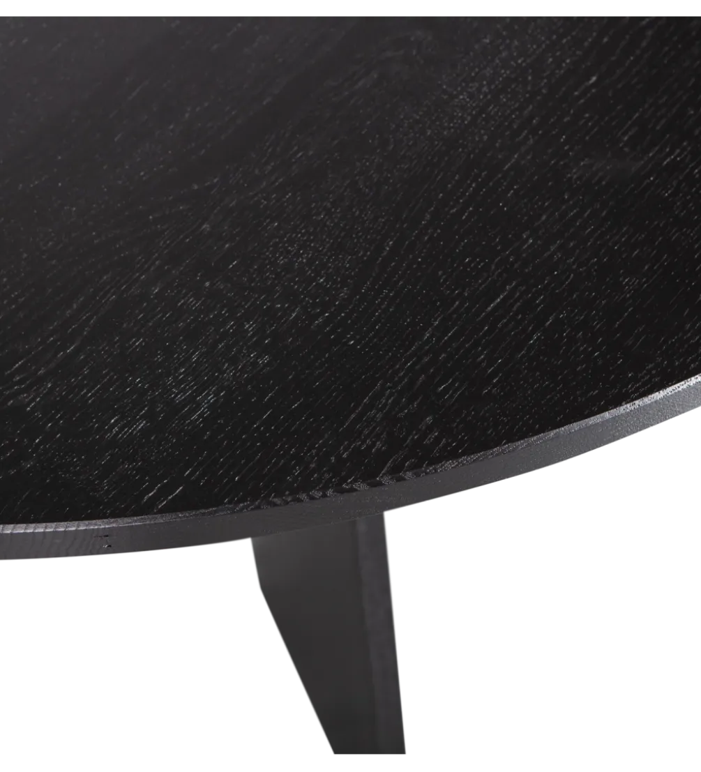 Stół FRIES 129 cm drewno dębu czarny