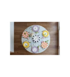 Stół GRACE 115 cm drewno mango marmur