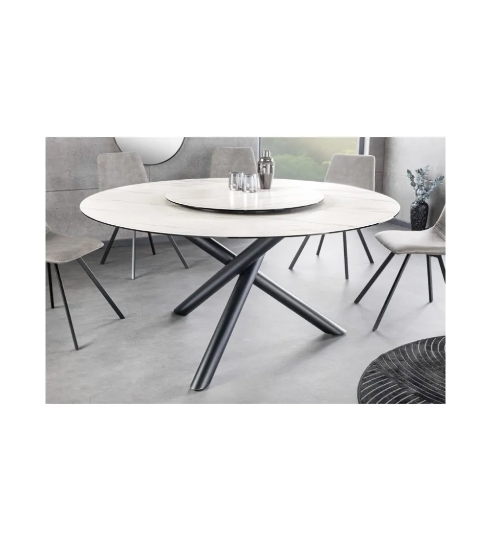 Stół IDAHO 150 cm ceramika w optyce białego marmuru