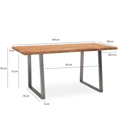 Stół KORNEL 160 cm drewno akacja