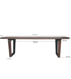 Stół KORTE 270 cm drewno mango brązowe