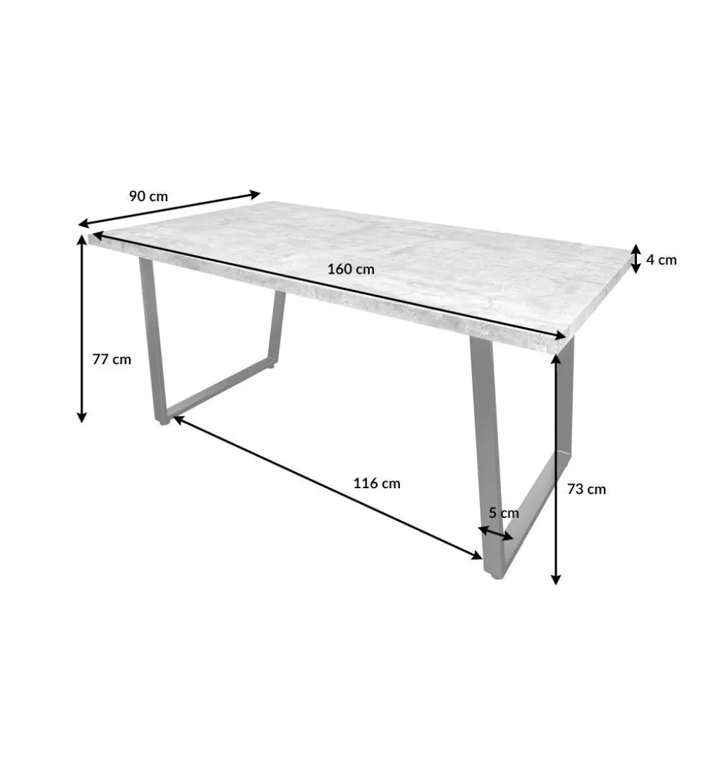 Stół Loft 160 cm w optyce betonu