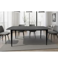 Stół MILANO 160 cm ceramiczny marmur blat antracyt