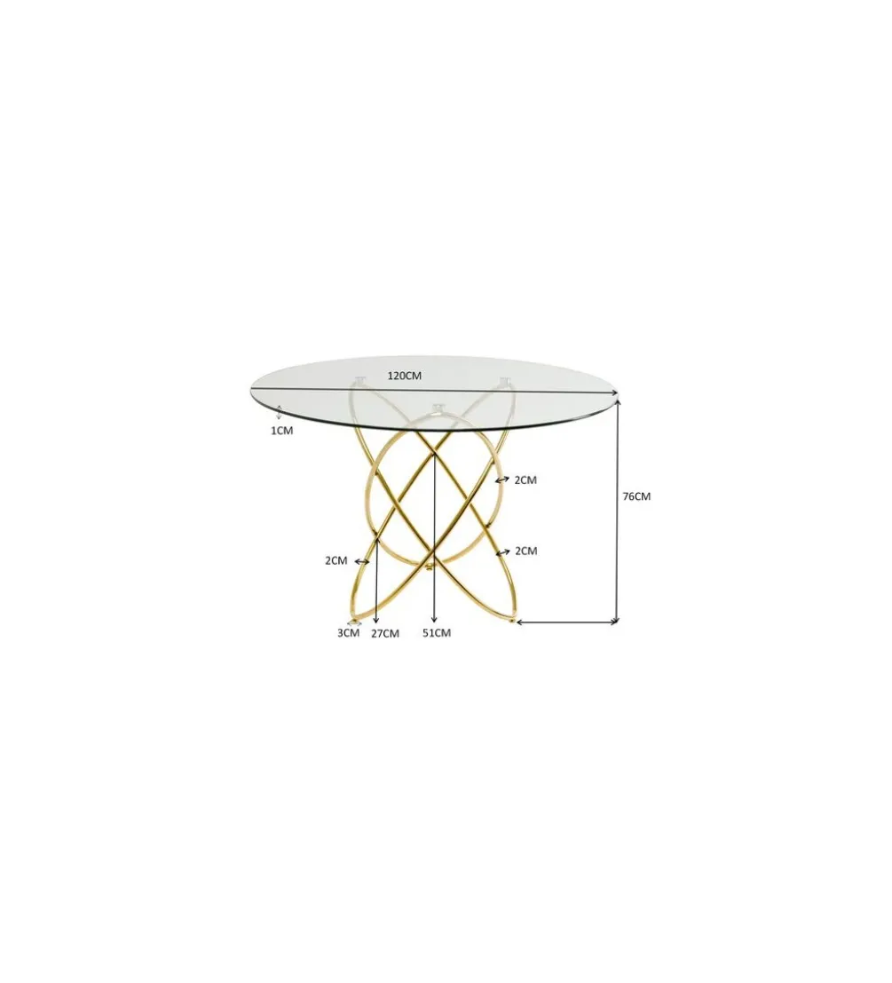 Stół MOLEKULAR 120 cm złoty