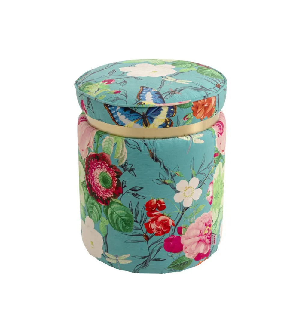 Stołek FLOWER 39 cm niebieski