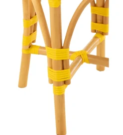 Stołek TAGOS rattan żółty