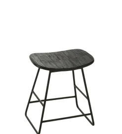 Stołek ZAMBIA drewno teak czarny