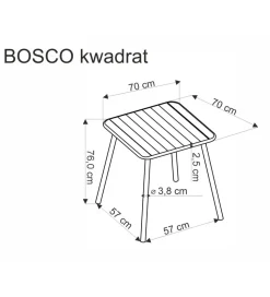 Stół ogrodowy BOSCO 70 cm biały