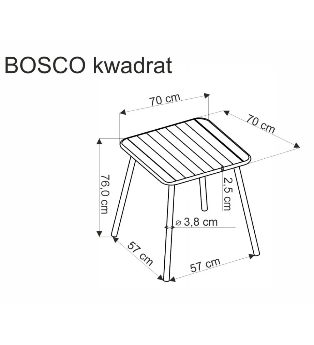 Stół ogrodowy BOSCO 70 cm czarny