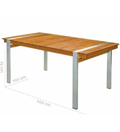 Stół ogrodowy NORAH 220 cm drewno akacja