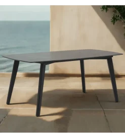 Stół ogrodowy PORCELAN 180 cm blat porcelanowy antracytowy