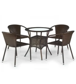Stół ogrodowy rattanowy MIDAS 74 cm ciemnobrązowy