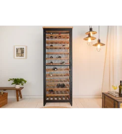Stojak na wino BODEGA 185 cm naturalny czarny