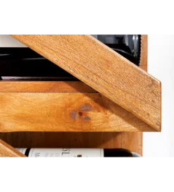 Stojak na wino MAKASSAR 80 cm na 5 butelek drewno teak